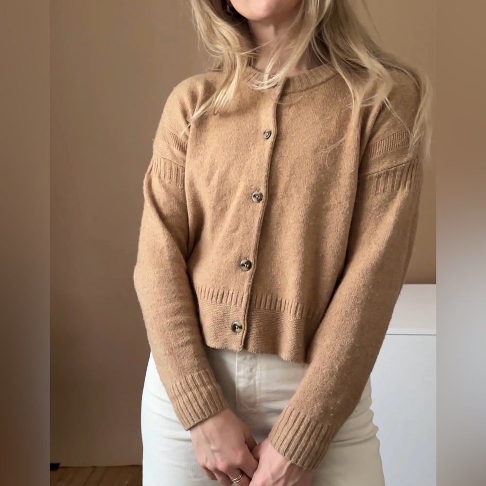 Madewell wool blend crop cardigan size small